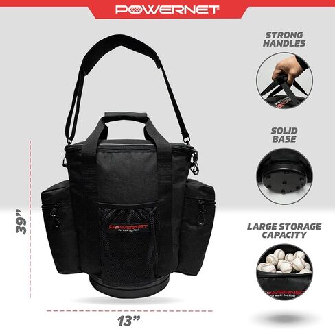 PowerNet Soft Bucket Ball Carry Bag | Great Baseball Gear and Softball Equipment Addition | Organizer for Coaches in Saudi Arabia