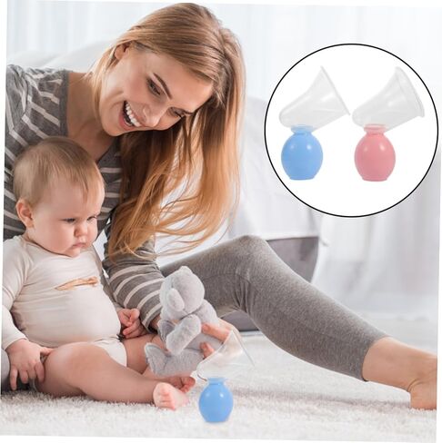 Yardwe 2 Sets Portable Weaning Breastfeeding Simple Milk Hand Suckers Pumps Newly Mother Present Breastmilk Milk Pumpers Suction Blue Pp in Kuwait