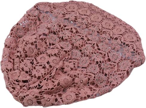 Women's Summer Cutout Crochet Hat Rhinestone Floral Slouchy Visor Brim Knit Skull Cap in Saudi Arabia