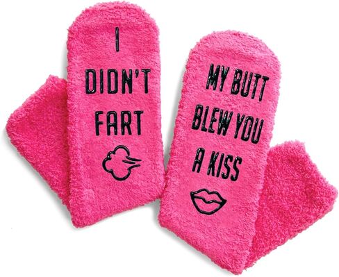 جوارب HAPPYPOP Fuzzy Socks للجري، جوارب جري مرحة للسيدات، هدايا للعدائين الإناث عبر البلاد، هدايا الجري لها in Kuwait