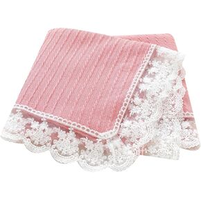 Hadetoto Baby Blanket Newborn Girl Boy Cotton Knit Blankets Soft Cozy Receiving Swaddle Blankets Infant Toddler Travel Blankets (White)
