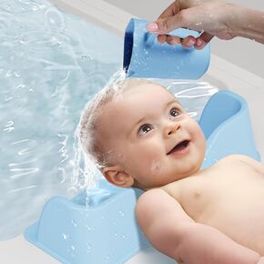Silicone Portable Hair Wash Basin with Rinse Cup for Children, Toddlers, Kids, Teens and Elderly, Hair Washing Basin for use on Bathtub or Sink, Tear-Free Shampoo Bowl for Children (Purple)