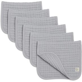 Premium 100% Muslin Cotton Burp Cloths 20" x 10", 6 Layer Large, Ultra Absorbent for Baby Drool and Messes – Plush, Non-Irritating & Delicate Baby Burp Cloths for Boys & Girls (Pastel Green)