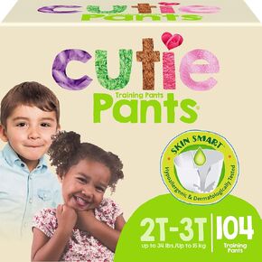 Cuties 3T/4T Potty Training Pants for Girls and Boys ، Hypoallergenic with Skin Smart ، 92 Count