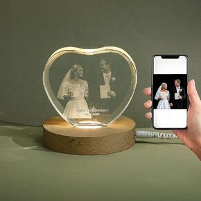 2D Crystal Photo Night Light ، صور مخصصة للكريستال المخصصة ، مع LED LED LASER LASER GLASS BALL LIGHT LIGH