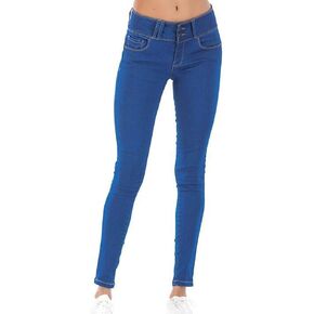 Women's Mid Rise Skinny Pencil Jeans Casual Slim Fit Butt Lift Denim Pants 2 Button Washed Stretch Jean Trousers