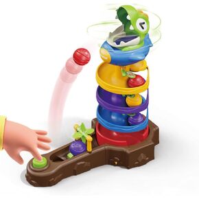 Dinosaur ＆ Ball Drop Toys for 3 4 5 6 7 8 9 Years Old Kids, Dino Spin Twister Toddlers Toy, Shoot Balls Toddler Montessori Toys Gifts for 3-6 Year Old Boys Girls, 2 Players PK Mode