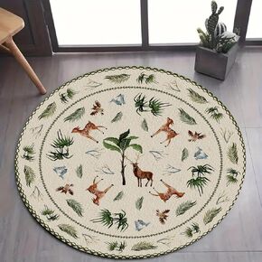 Space Astronaut Circle Indoor Rug, 3.3ft, Solar System Rocket Star Rugs for Indoor, Explore Outer Space Kids Nursery Decor Mat, Machine Washable Easy Clean Carpets for Girls Boy Room