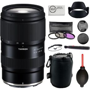 Tamron 28-75mm f/2.8 Di III VXD G2 Lens for Sony E Bundle مع مجموعة مرشح من 3 قطع + حقيبة عدسة + عدسة القلم + Blower + Cap Caper + Microfiber Cloth (5 عناصر)