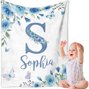 Ships Next Day, Personalized Baby Blankets, Custom Baby Blanket with Name for Girls,Gift for Chrismas Birthday Memorial Day, Customized Flannel Blanket for Kids Adults 30"X40"