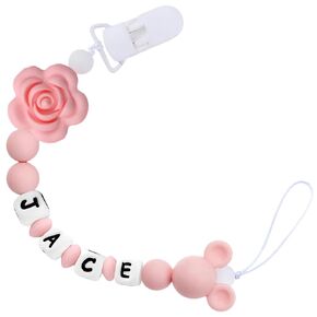 Personalized Pacifier Clip with Name Custom Pacifier Holder with Name Newborn Baby Gift Sets (Butterfly)