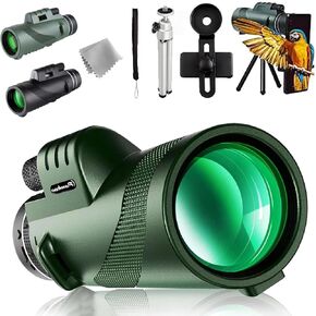 80x100 Stscope360 Monocular, Stethoscope 360 Monocular Scope Set for Adults Long Range, High-Definition High Power Telescope, Clear Vision for Bird Watching Camping Travelling Concert (Black-80*100)