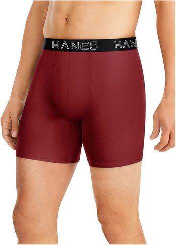 حقيبة بوكسر ذات دعم كامل من Hanes، أسود/Stealth Heather/Black/Stealth Heather XL in Saudi Arabia