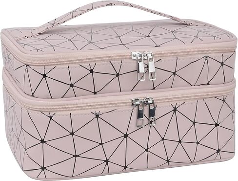 MKPCW makeup bag Double-layer cosmetic bag with brush bag and divider in Saudi Arabia