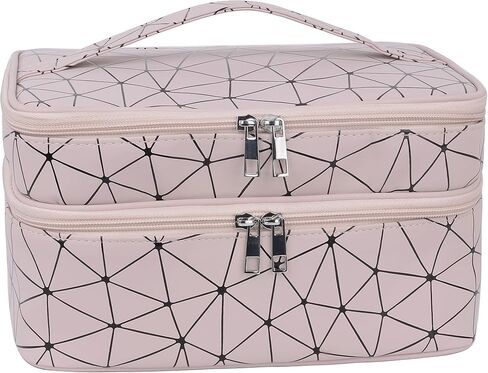 MKPCW makeup bag Double-layer cosmetic bag with brush bag and divider in Saudi Arabia