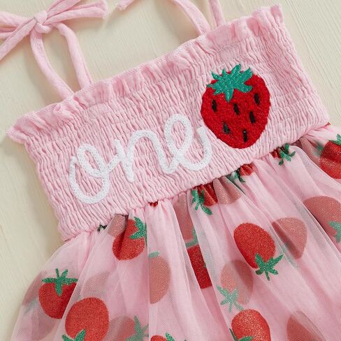 My First Birthday Baby Girl Outfit One Year Old Clothes Tulle Romper Dress Sleeveless Bodysuit Cake Smash Outfits in Kuwait