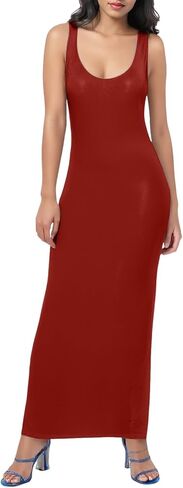 Solid Color Sexy Women's Vest Long Skirt Fashion Dress Size Color Personality Package Hip Skirt Comfy Dress for in Saudi Arabia