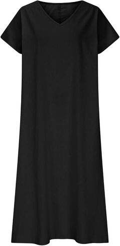 Frontaley و Linen v-neck Midi Dress Dress Dress Summer Dress Flowy Bohemian Style Frontaley Dresses Summer Summer in Saudi Arabia
