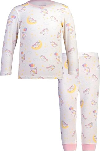 Baby Girls Newborn Pajamas Set - Cozy Stretchy Sleepwear，Machine Washable,Cute Prints - Perfect for Newborns to Toddlers in Kuwait