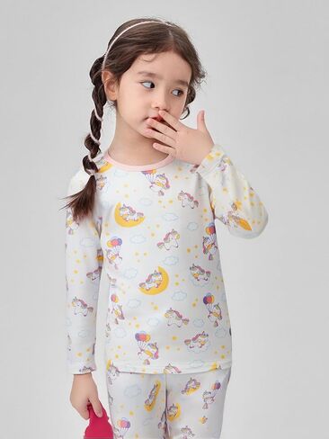 Baby Girls Newborn Pajamas Set - Cozy Stretchy Sleepwear，Machine Washable,Cute Prints - Perfect for Newborns to Toddlers in Kuwait