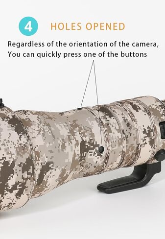 CHASING BIRDS Camouflage Waterproof Lens Coat for Nikon Z 600mm f/4 TC VR S Rainproof Lens Protective Cover (Classic Black, with 1.4X and 2.0X TC) in Kuwait