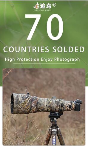 CHASING BIRDS Camouflage Waterproof Lens Coat for Nikon Z 600mm f/4 TC VR S Rainproof Lens Protective Cover (Classic Black, with 1.4X and 2.0X TC) in Kuwait