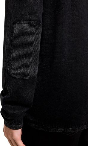 John Varvatos Star USA Men's Long Sleeve Crew Neck in Acid WASH, deep Blue, Small in Saudi Arabia