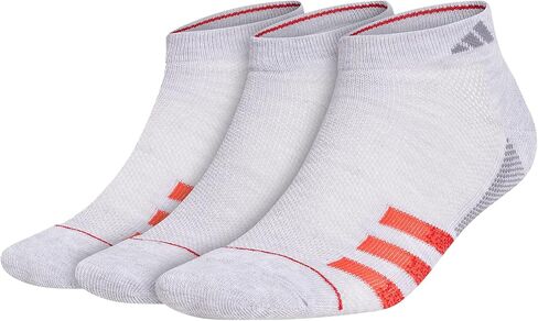 adidas Men's Superlite Stripe 3 Low Cut Socks (3-Pair), White/Clear Onix Grey/Clear Grey, Large in Saudi Arabia