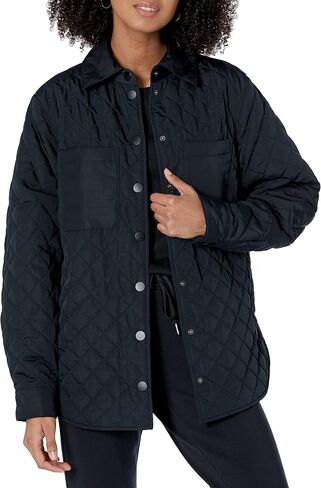 Amazon Essentials Women's Relaxed-Fit Recycled Polyester Quilted Shirt Jacket (Available in Plus Size) (Previously Amazon Aware), Navy, XX-Large in Saudi Arabia