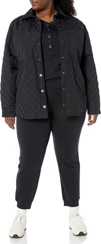 Amazon Essentials Women's Relaxed-Fit Recycled Polyester Quilted Shirt Jacket (Available in Plus Size) (Previously Amazon Aware), Navy, XX-Large in Saudi Arabia
