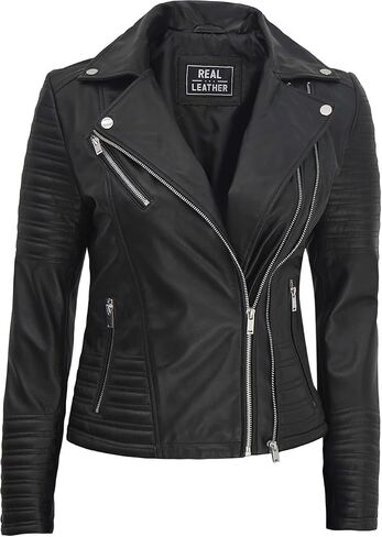 fjackets Leather Motorcycle Jacket Women - Real Leather Outfits For Women in Kuwait