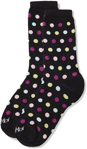 MeMoi Multicolor Polka Dots Bamboo Blend Crew Sock in Saudi Arabia