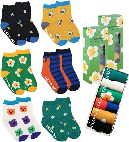 Baby Boys Girls Non Slip Grip Ankle Socks with Anti Skid Grippers for Infants Toddlers Kids 6 Pairs in Saudi Arabia