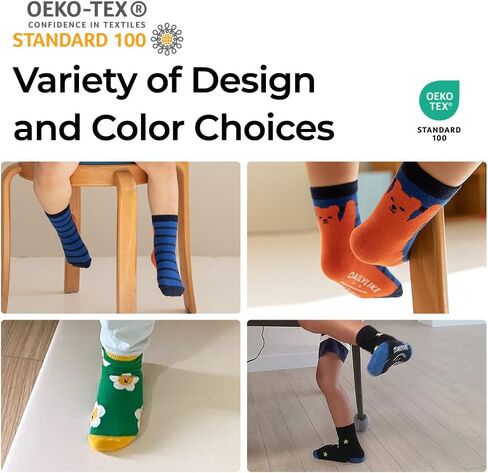 Baby Boys Girls Non Slip Grip Ankle Socks with Anti Skid Grippers for Infants Toddlers Kids 6 Pairs in Saudi Arabia