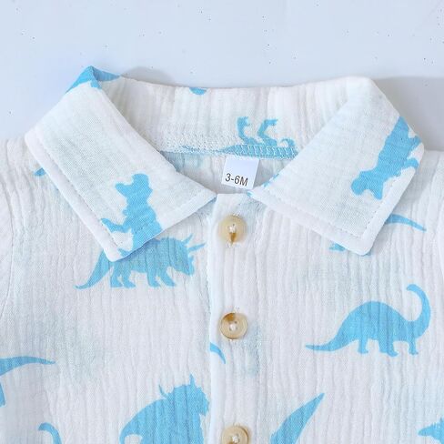 SUREPOCH Toddler Baby Boy Summer Clothes Fun Short-Sleeve Shirt & Elastic Waist Shorts Set For Baby Boy Outfits in Saudi Arabia
