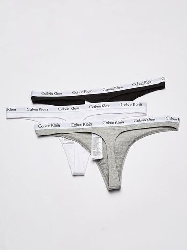 سراويل داخلية نسائية من Calvin Klein مصنوعة من القطن بشعار Carousel، حزمة متعددة، أسود/رمادي منقط/Small Buff Check Obsess in Saudi Arabia