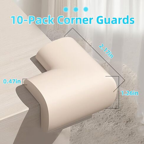 Baby Proofing Edge Corner Protector,1Roll L-Shape Soft Cabinet Door Bumper Corner Strip,8 Furniture Safety Bumper Corner Guards,Wall Protector,Self Adhesive,for Nursery,Kitchen,Fireplace,Table in Kuwait