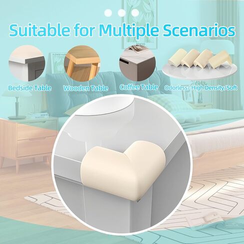 Baby Proofing Edge Corner Protector,1Roll L-Shape Soft Cabinet Door Bumper Corner Strip,8 Furniture Safety Bumper Corner Guards,Wall Protector,Self Adhesive,for Nursery,Kitchen,Fireplace,Table in Kuwait