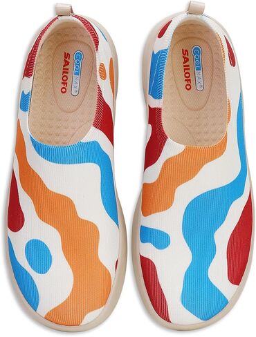 Women's Slip On Shoes Comfortable Casual Loafers Art Painted Lightweight Travel Flats Breathable Walking Sneakers in Saudi Arabia