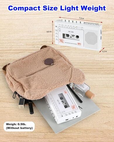 FIOLEES Portable Cassette Player Boombox AM FM, Cassette Tape Player Recorder with Loud Speaker and Earphone Jack, 4 C Batteries Operated or AC Powered, Build-in Microphone for Gift, Home in Kuwait