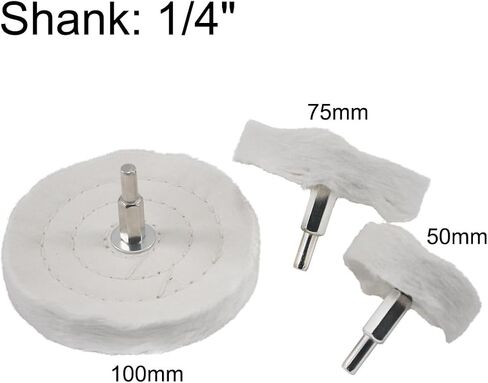 JUNLICN 4 Pcs White Flannelette Polishing Wheels, 1/4" Shank Cotton Polishing Kits for Drill, Rotary Tools in Saudi Arabia