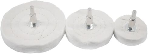 JUNLICN 4 Pcs White Flannelette Polishing Wheels, 1/4" Shank Cotton Polishing Kits for Drill, Rotary Tools in Saudi Arabia