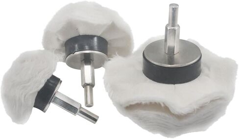 JUNLICN 4 Pcs White Flannelette Polishing Wheels, 1/4" Shank Cotton Polishing Kits for Drill, Rotary Tools in Saudi Arabia