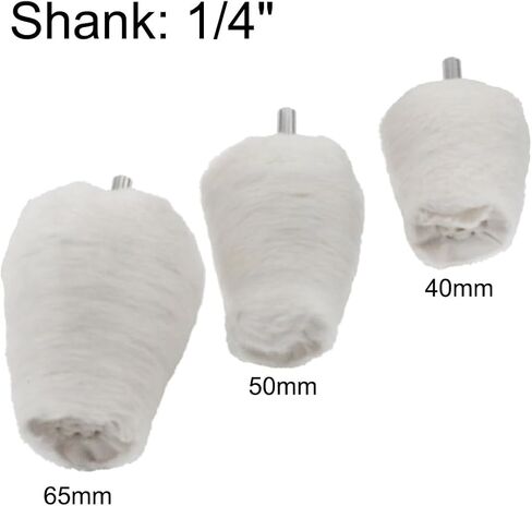 JUNLICN 4 Pcs White Flannelette Polishing Wheels, 1/4" Shank Cotton Polishing Kits for Drill, Rotary Tools in Saudi Arabia