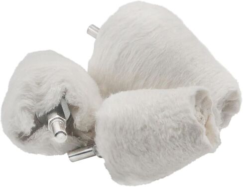 JUNLICN 4 Pcs White Flannelette Polishing Wheels, 1/4" Shank Cotton Polishing Kits for Drill, Rotary Tools in Saudi Arabia
