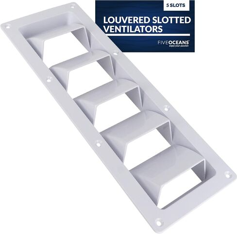 Five Oceans 5-Slotted Louvered Ventilators, 13-1/4-Inch x 4-3/4-Inch, White ABS Plastic, 2 Pack - FO106-M2 in Saudi Arabia