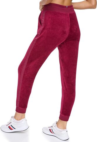 Tommy Hilfiger Women's Drawcord Waist Easy Fit Velour Jogger, Oceanic Green in Saudi Arabia