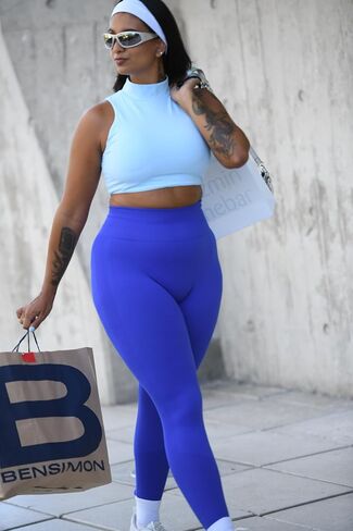 Aoxjox Workout Seamless Leggings for Women High Waisted Fitness Yoga Contour Sculpt Pants 22" in Kuwait