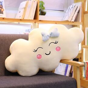 Plush Cloud Cushion Soft Cloud Shaped Throw Pillow Stuffed Nursery Decor Pillow for Bedroom Couch Party Supplies,Pink-27.5"