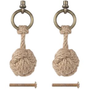 Handmade Hemp Rope Drawer Knobs - Round Cabinet Handles for Dresser, Kitchen Cupboard, and Wardrobe Door Pulls(6PCS B)